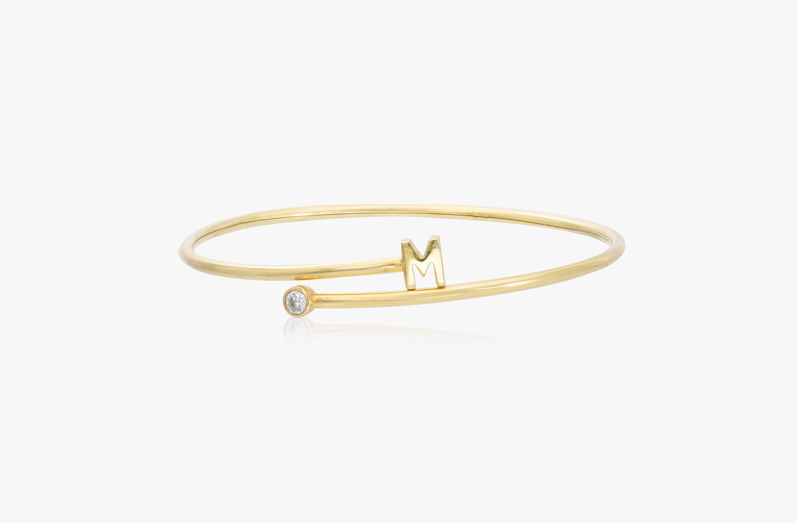 Personalized Initial Bangle Bracelets, Starling Silver Adjustable Bracelets, Custom Bracelets Gift for Women